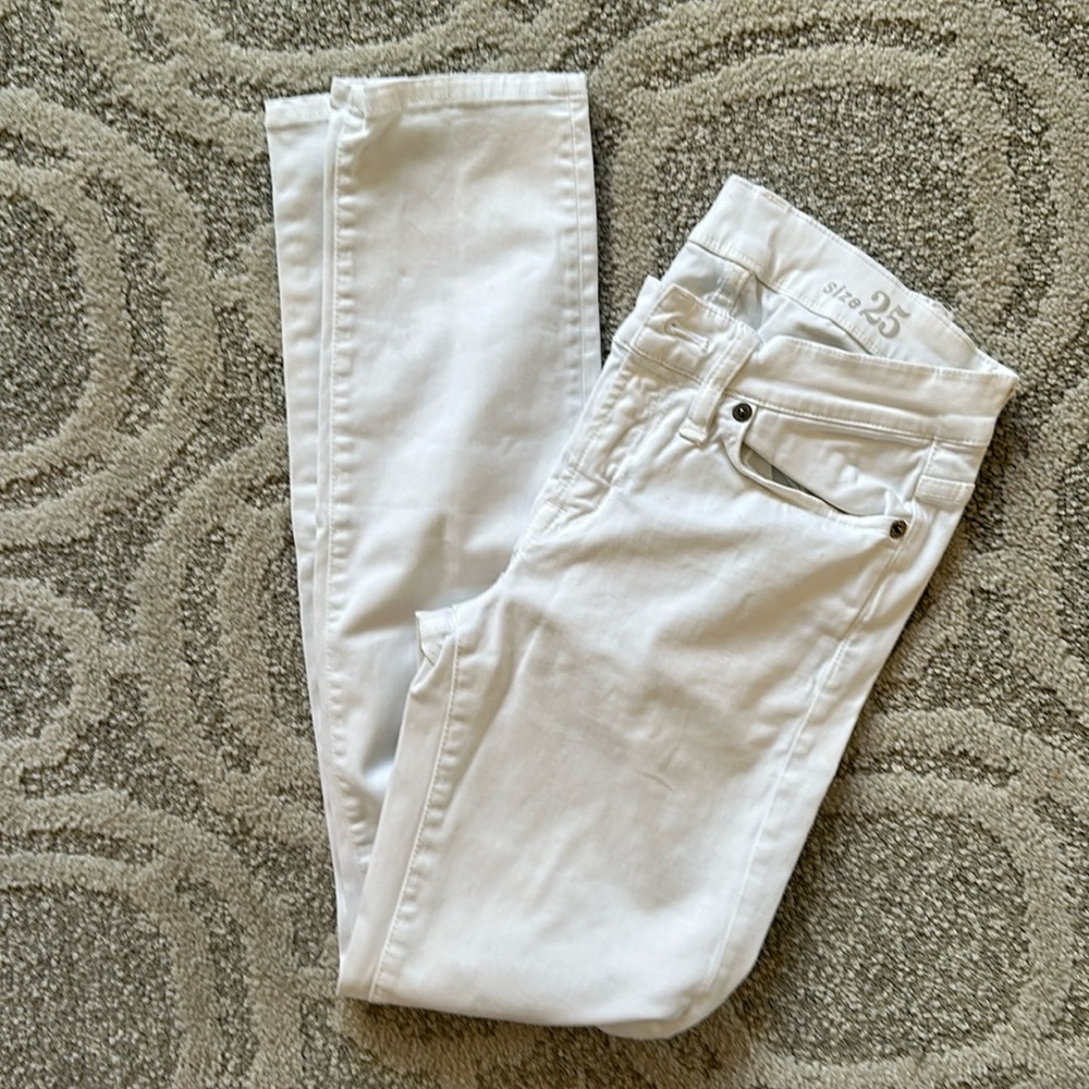 J crew toothpick white jeans